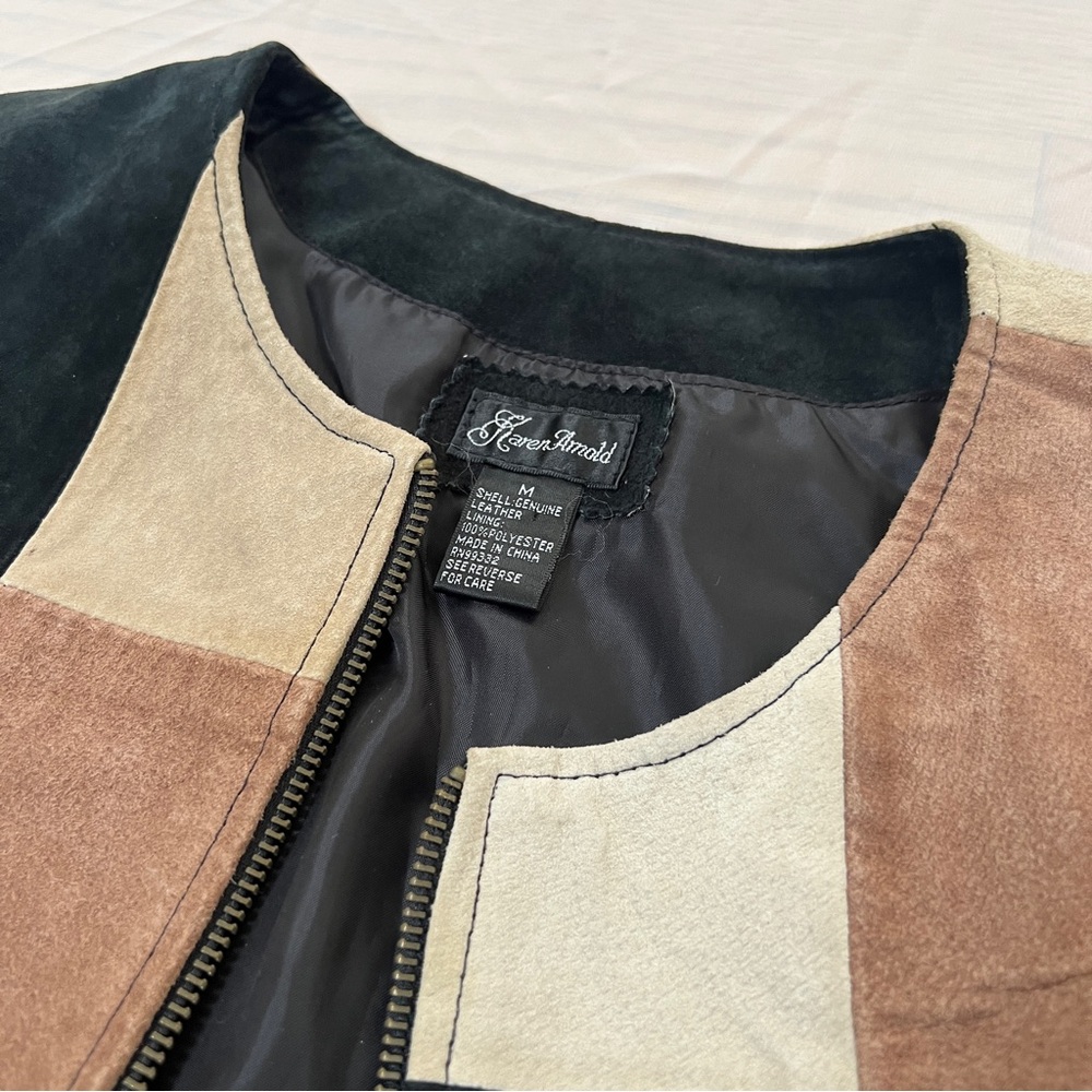 90s Neutral Leather Patchwork Jacket - image 7